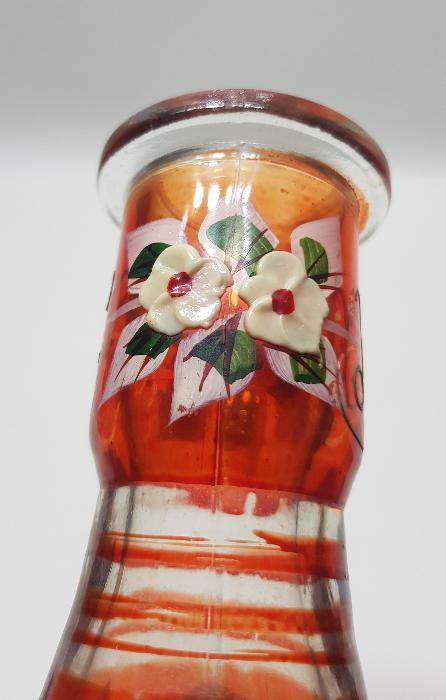 OSMANLI DÖNEMİ EL BOYAMA MİNELİ CAM NARGİLE ŞİŞESİ