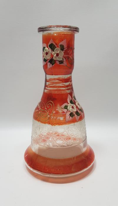 OSMANLI DÖNEMİ EL BOYAMA MİNELİ CAM NARGİLE ŞİŞESİ