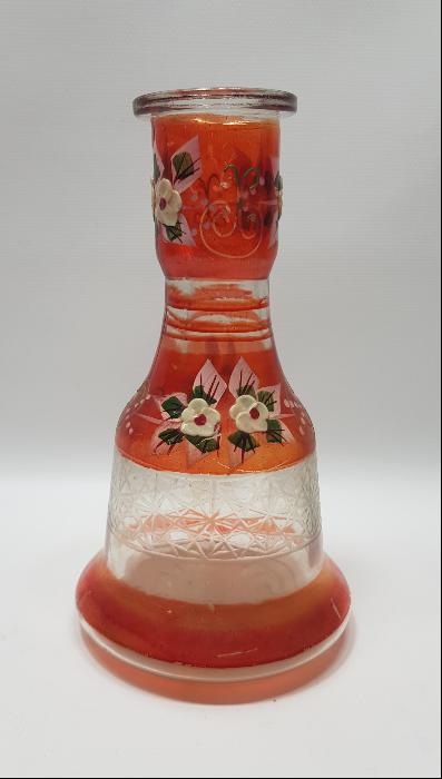OSMANLI DÖNEMİ EL BOYAMA MİNELİ CAM NARGİLE ŞİŞESİ