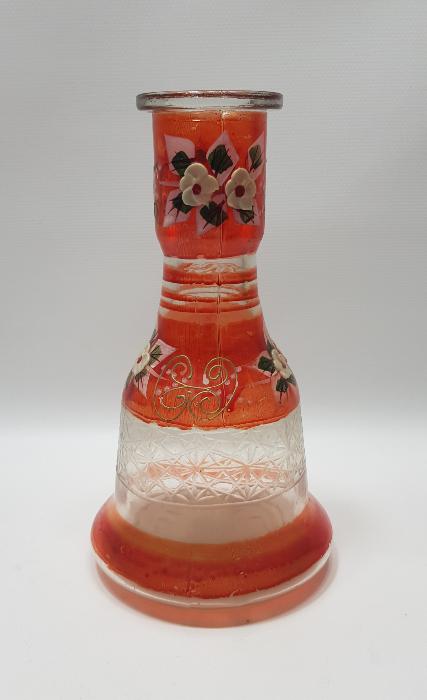 OSMANLI DÖNEMİ EL BOYAMA MİNELİ CAM NARGİLE ŞİŞESİ