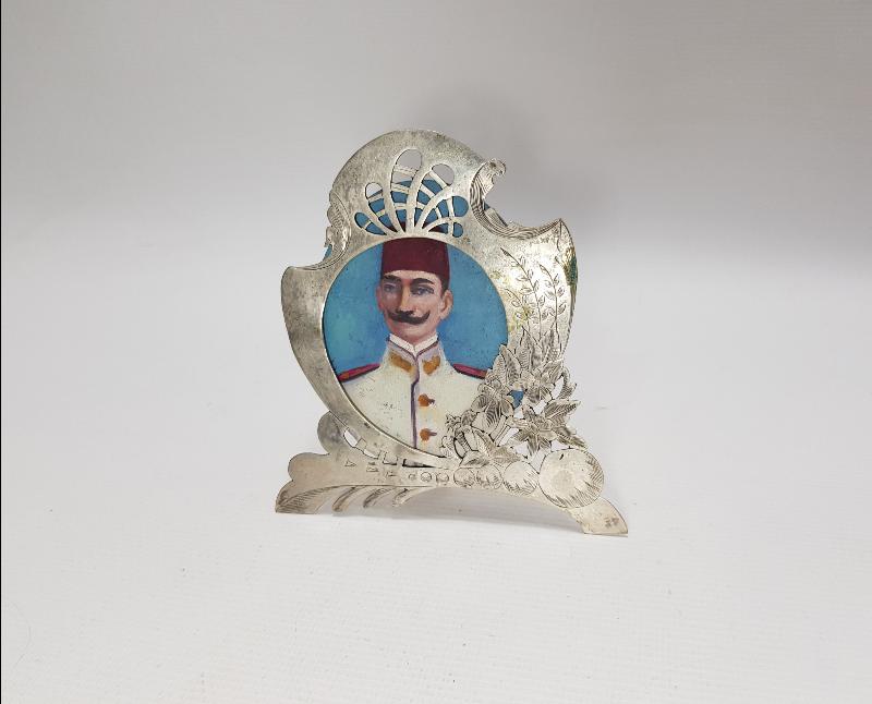 OSMANLI DÖNEMİ EL BOYAMA OSMANLI DENİZCİ SUBAY RESİMLİ GÜMÜŞ RESİMLİK