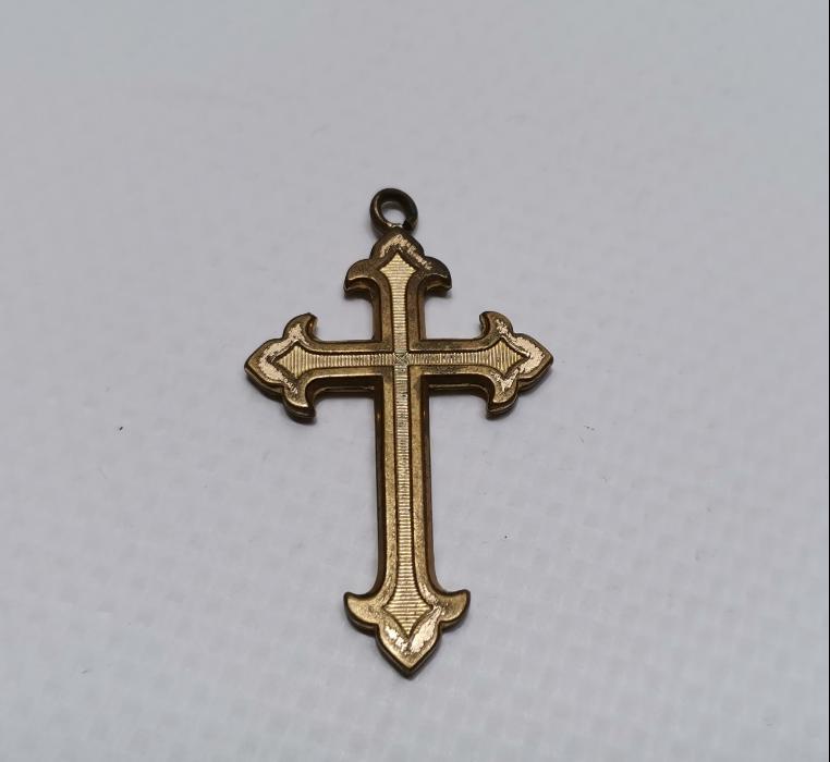 OSMANLI DÖNEMİ İZMİR LEVANTEN İŞİ ALTIN KAPLAMA HAÇ KOLYE UCU