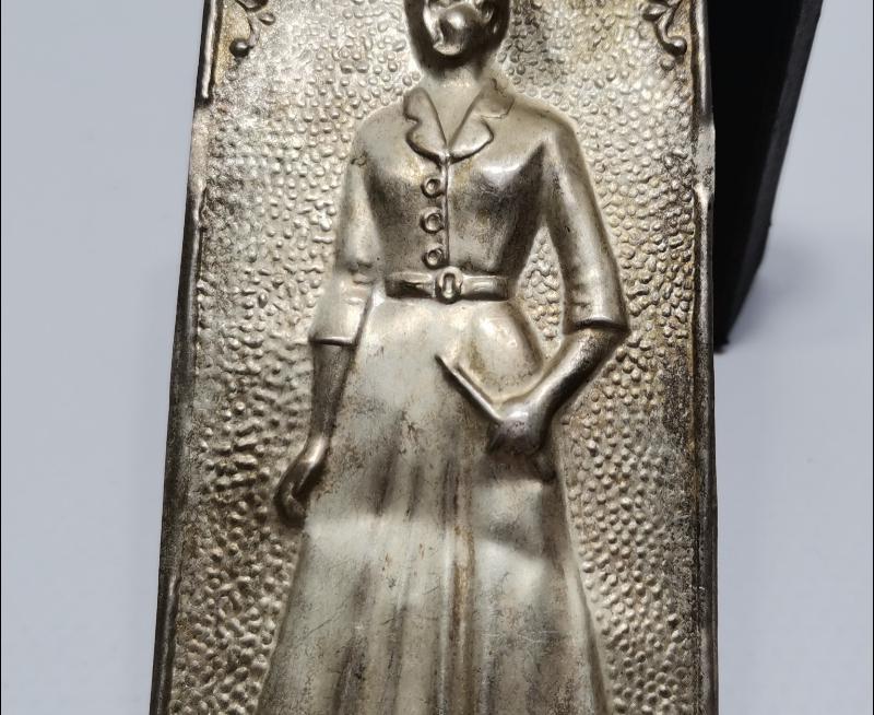 OSMANLI DÖNEMİ RUM İŞİ KADIN RESİMLİ GÜMÜŞ İKONA