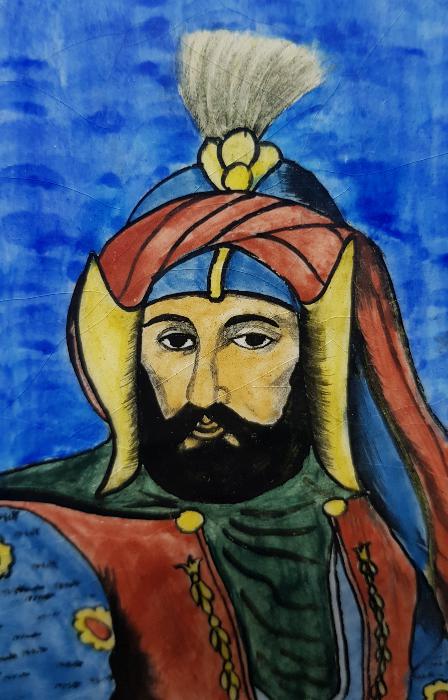 PADİŞAH 4. MURAT RESİMLİ ÇOK NADİR KÜTAHYA SERAMİK KARO