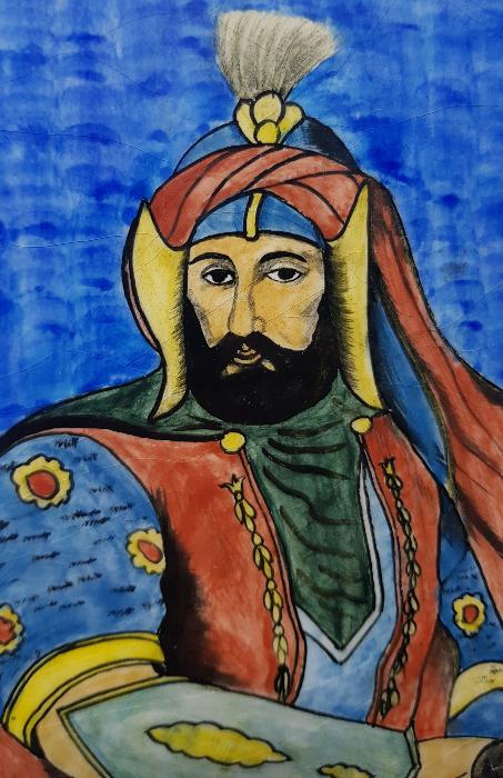 PADİŞAH 4. MURAT RESİMLİ ÇOK NADİR KÜTAHYA SERAMİK KARO