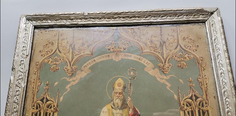 SMYRNE - SMIRNE - OSMANLI DÖNEMİ LEVANTEN İŞİ AZİZ POLİCARP VE İZMİR RESİMLİ DUVAR PANOSU