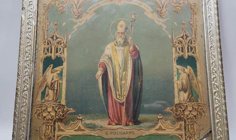 SMYRNE - SMIRNE - OSMANLI DÖNEMİ LEVANTEN İŞİ AZİZ POLİCARP VE İZMİR RESİMLİ DUVAR PANOSU