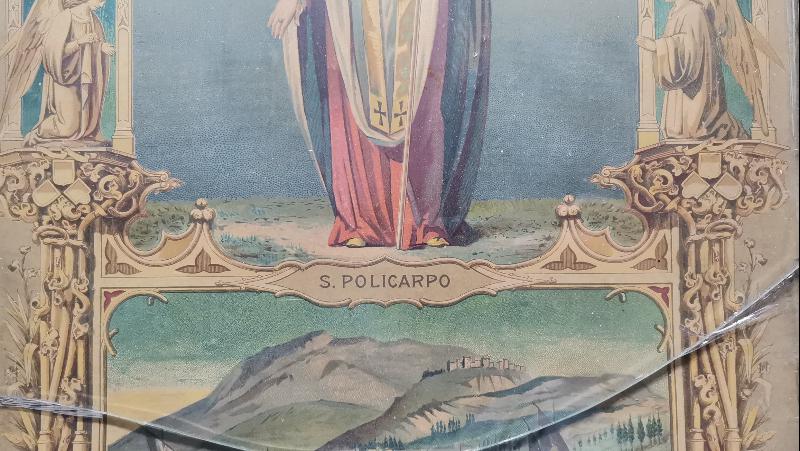 SMYRNE - SMIRNE - OSMANLI DÖNEMİ LEVANTEN İŞİ AZİZ POLİCARP VE İZMİR RESİMLİ DUVAR PANOSU