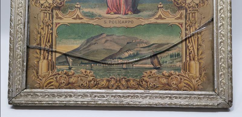 SMYRNE - SMIRNE - OSMANLI DÖNEMİ LEVANTEN İŞİ AZİZ POLİCARP VE İZMİR RESİMLİ DUVAR PANOSU