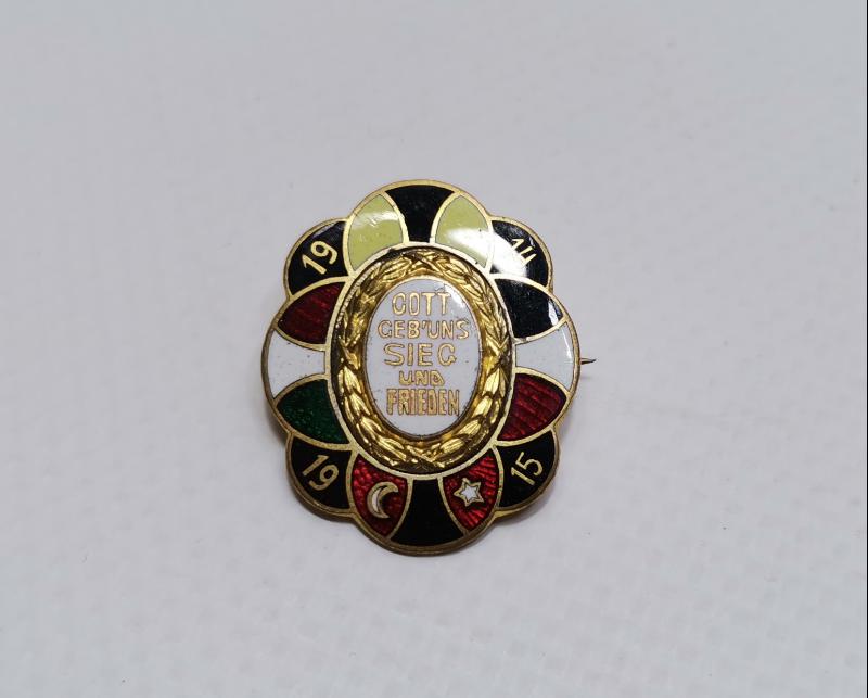 1. DÜNYA SAVAŞI 1914-1915 TARİHLİ İTTİFAK BAYRAKLAR TEMALI MİNELİ ROZET