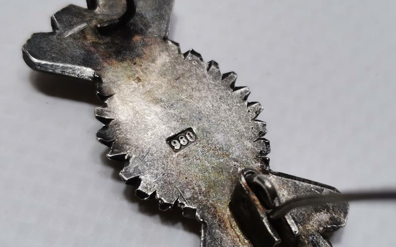 ANTİKA AKİK TAŞLI GÜMÜŞ BROŞ