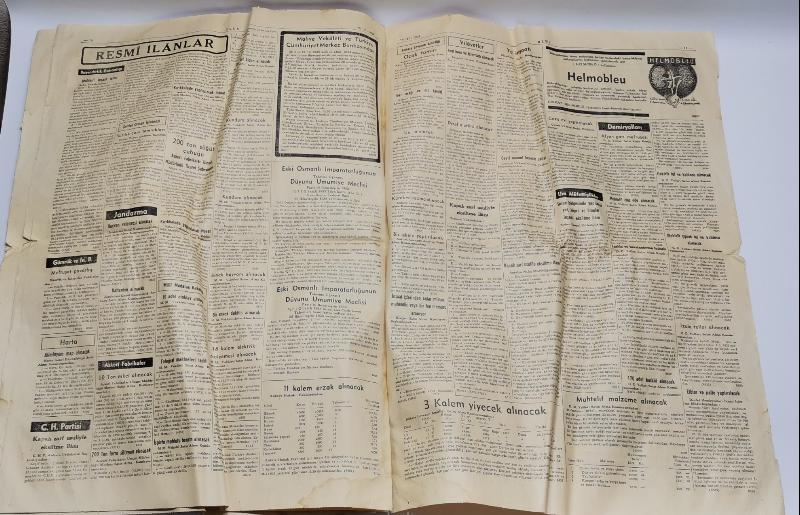 ATATÜRK'ÜN VEFAT HABERLERİ BULUNAN 19 KASIM 1938 TARİHLİ ULUS GAZETESİ