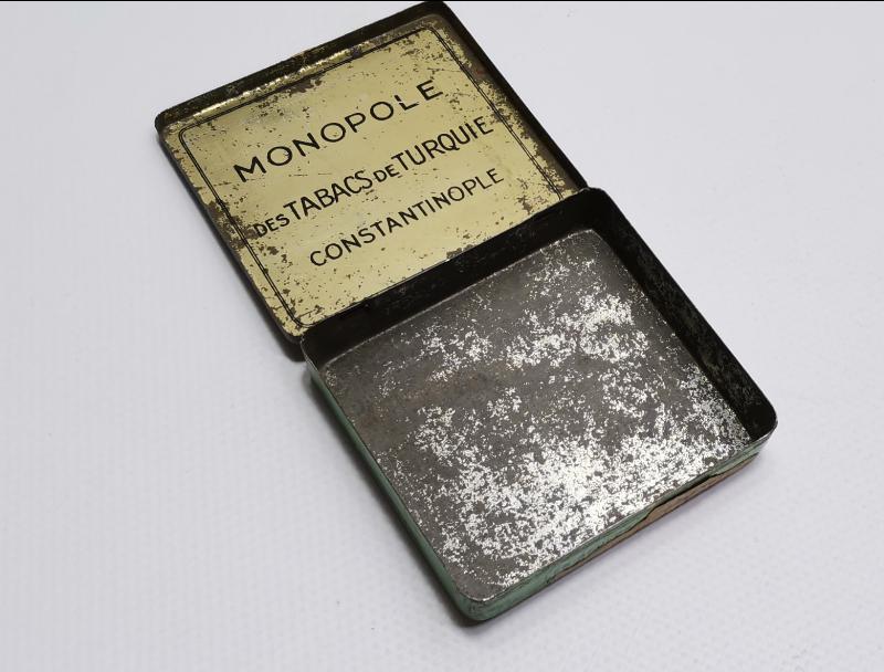CONSTANTINOPLE - OSMANLICA YAZILI TENEKE SİGARA KUTUSU