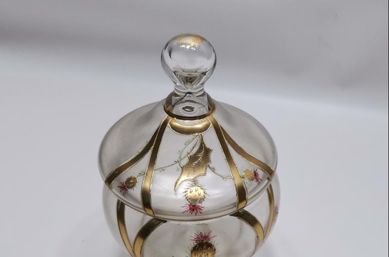 OSMANLI DÖNEMİ ALTIN YALDIZ İŞLEMELİ KRİSTAL BONBONİYER