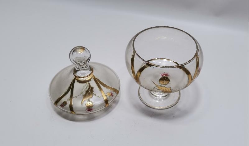 OSMANLI DÖNEMİ ALTIN YALDIZ İŞLEMELİ KRİSTAL BONBONİYER