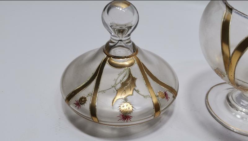 OSMANLI DÖNEMİ ALTIN YALDIZ İŞLEMELİ KRİSTAL BONBONİYER