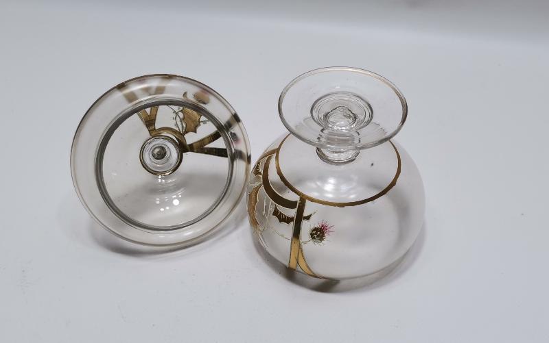 OSMANLI DÖNEMİ ALTIN YALDIZ İŞLEMELİ KRİSTAL BONBONİYER