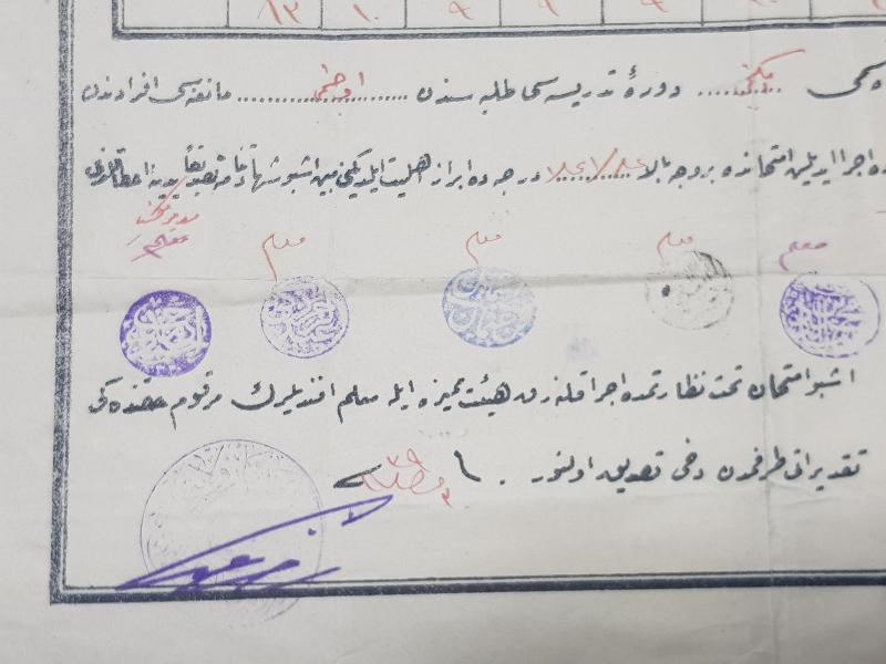 OSMANLI DÖNEMİ ÇOK NADİR BURSA JANDARMA ALAY MEKTEBİ DİPLOMASI 