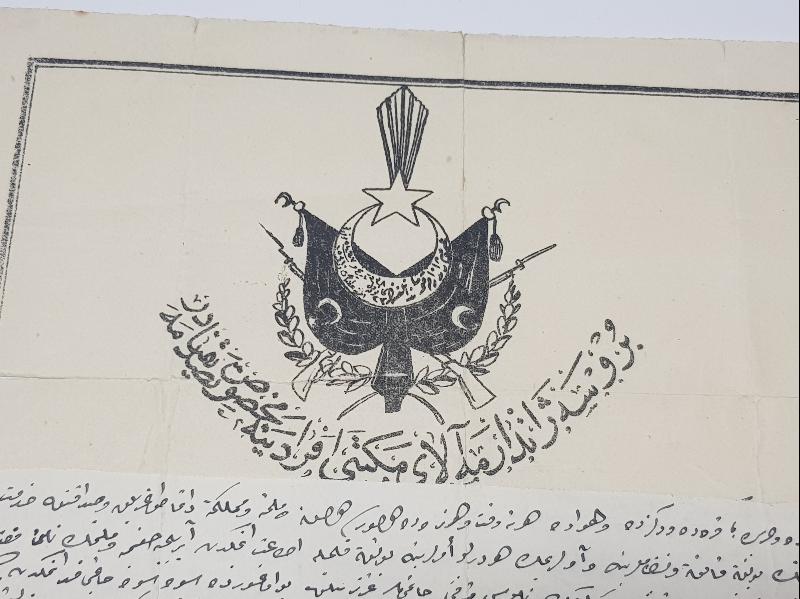OSMANLI DÖNEMİ ÇOK NADİR BURSA JANDARMA ALAY MEKTEBİ DİPLOMASI 