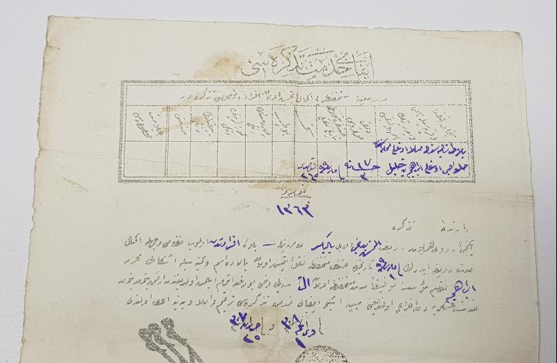 OSMANLI DÖNEMİ ENVER PENÇE MÜHÜRLÜ ASKERİ TERHİS BELGESİ