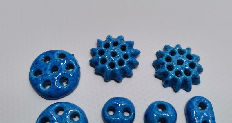 OSMANLI DÖNEMİ ERMENİ İŞİ TURKUAZ RENKLİ CAM OPAL DÜĞMELER