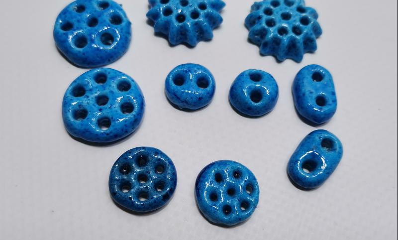 OSMANLI DÖNEMİ ERMENİ İŞİ TURKUAZ RENKLİ CAM OPAL DÜĞMELER