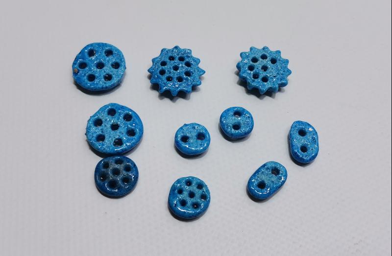 OSMANLI DÖNEMİ ERMENİ İŞİ TURKUAZ RENKLİ CAM OPAL DÜĞMELER