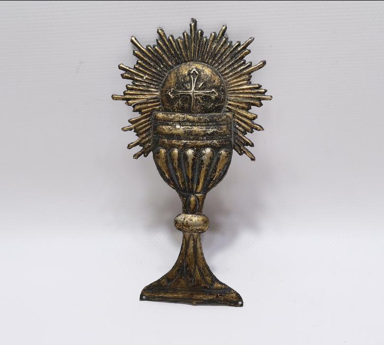 OSMANLI DÖNEMİ RUM İŞİ GÜMÜŞ KUTSAL SUNAK VAZOSU RÖLYEFİ