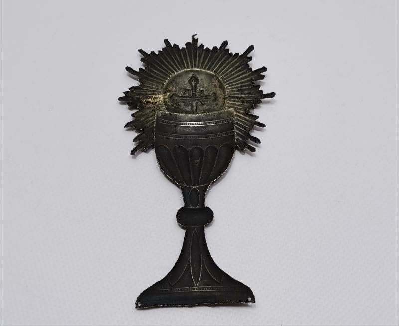 OSMANLI DÖNEMİ RUM İŞİ GÜMÜŞ KUTSAL SUNAK VAZOSU RÖLYEFİ