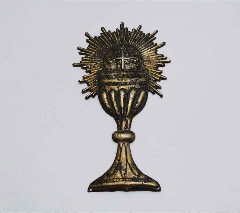 OSMANLI DÖNEMİ RUM İŞİ GÜMÜŞ KUTSAL SUNAK VAZOSU RÖLYEFİ