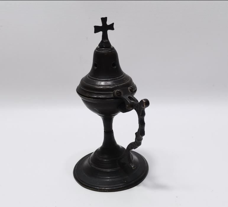 OSMANLI DÖNEMİ RUM İŞİ HAÇLI BUHURDANLIK 