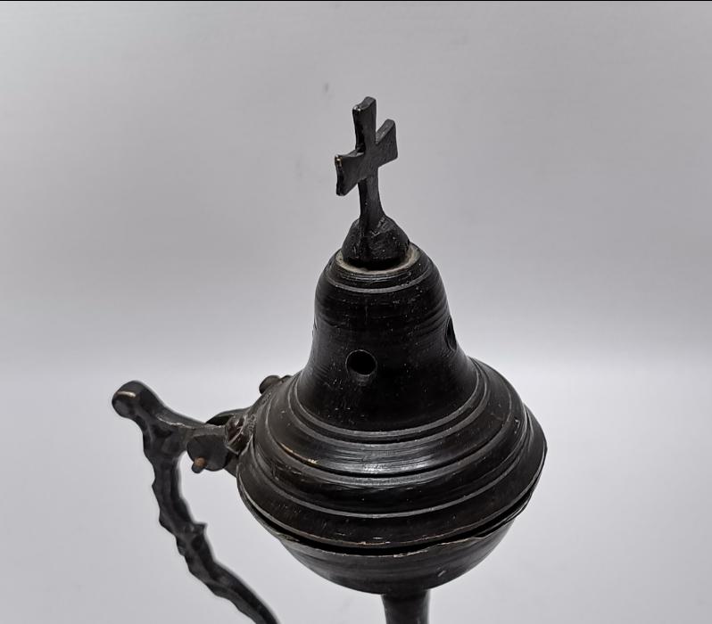 OSMANLI DÖNEMİ RUM İŞİ HAÇLI BUHURDANLIK 