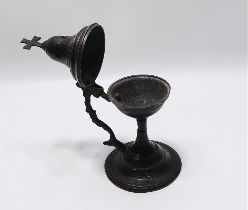 OSMANLI DÖNEMİ RUM İŞİ HAÇLI BUHURDANLIK 