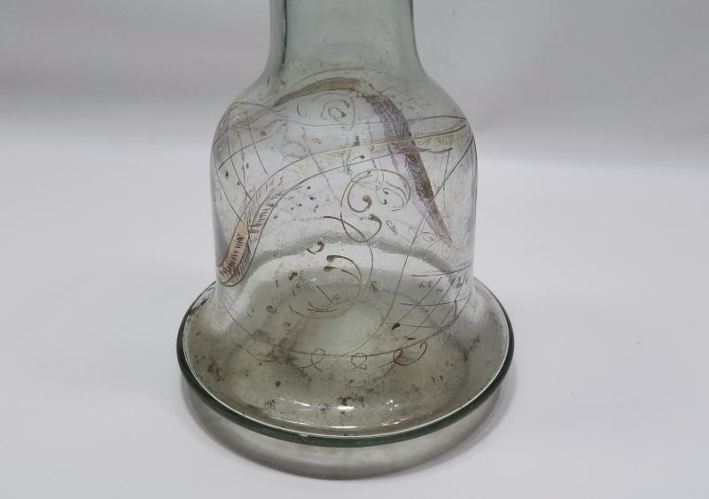 OSMANLI DÖNEMİ ÜZERİ ALTIN SIVAMA VE MİNE İŞÇİLİKLİ NARGİLE ŞİŞESİ