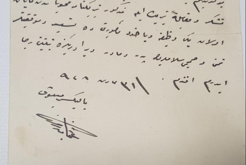 OSMANLICA TBMM ANTETLİ BALIKESİR MİLLETVEKİLİ OSMAN NİYAZİ BURCU İMZALI EL YAZMA MEKTUP