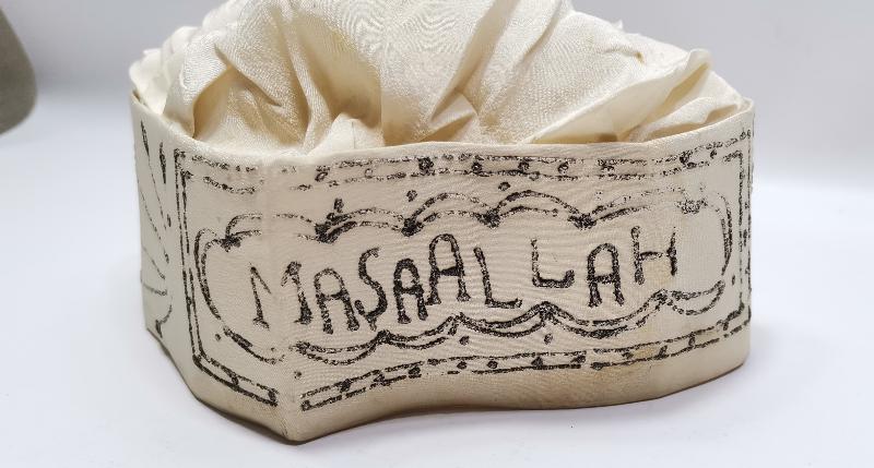 1930'LARDAN CHP ALTI OK TEMALI VE MAŞALLAH YAZILI İPEK SÜNNET ŞAPKASI