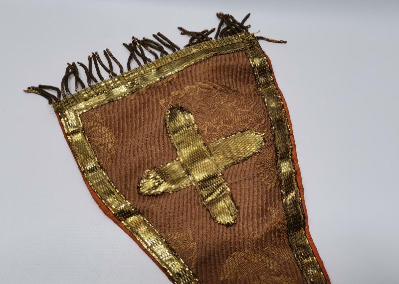 OSMANLI DÖNEMİ RUM İŞİ ALTIN SIRMA İŞLEMELİ PAPAZ ATKISI