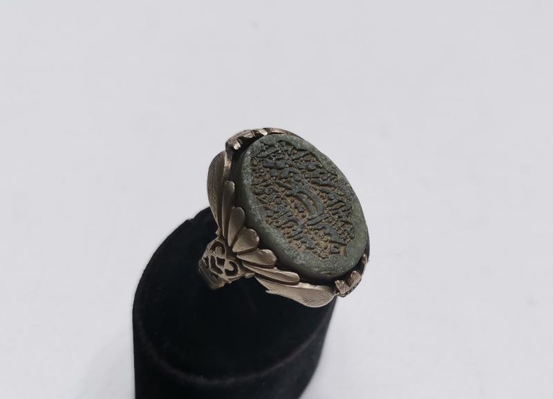 OSMANLI DÖNEMİ JADE TAŞI ÜZERİ DUA YAZILI TEKKE İŞİ GÜMÜŞ DERVİŞ YÜZÜĞÜ