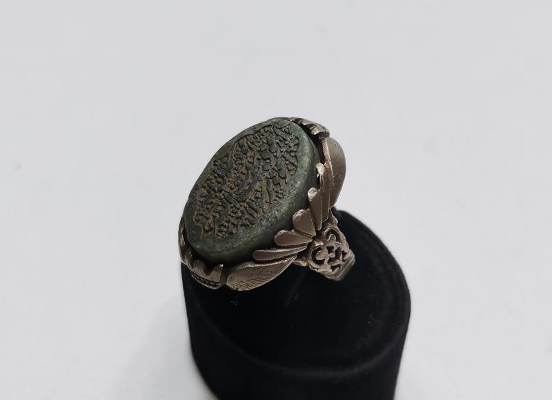 OSMANLI DÖNEMİ JADE TAŞI ÜZERİ DUA YAZILI TEKKE İŞİ GÜMÜŞ DERVİŞ YÜZÜĞÜ