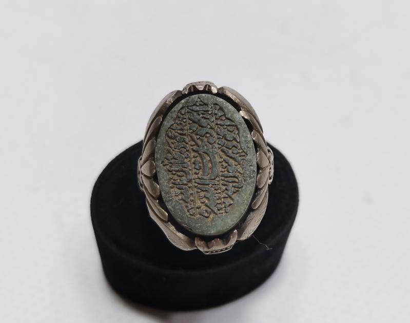 OSMANLI DÖNEMİ JADE TAŞI ÜZERİ DUA YAZILI TEKKE İŞİ GÜMÜŞ DERVİŞ YÜZÜĞÜ