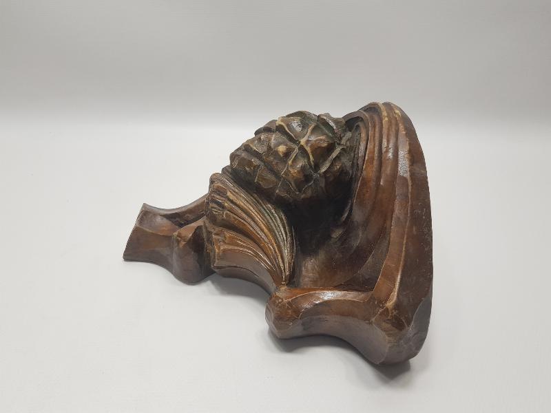 OSMANLI DÖNEMİ RUM İŞİ ÇAM KOZALAĞI DESENLİ AHŞAP İKONALIK