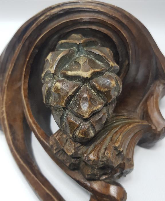 OSMANLI DÖNEMİ RUM İŞİ ÇAM KOZALAĞI DESENLİ AHŞAP İKONALIK