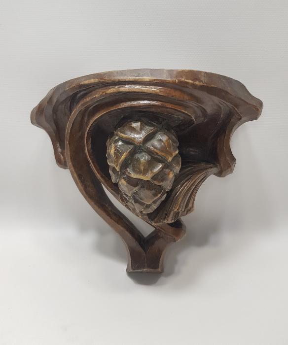 OSMANLI DÖNEMİ RUM İŞİ ÇAM KOZALAĞI DESENLİ AHŞAP İKONALIK