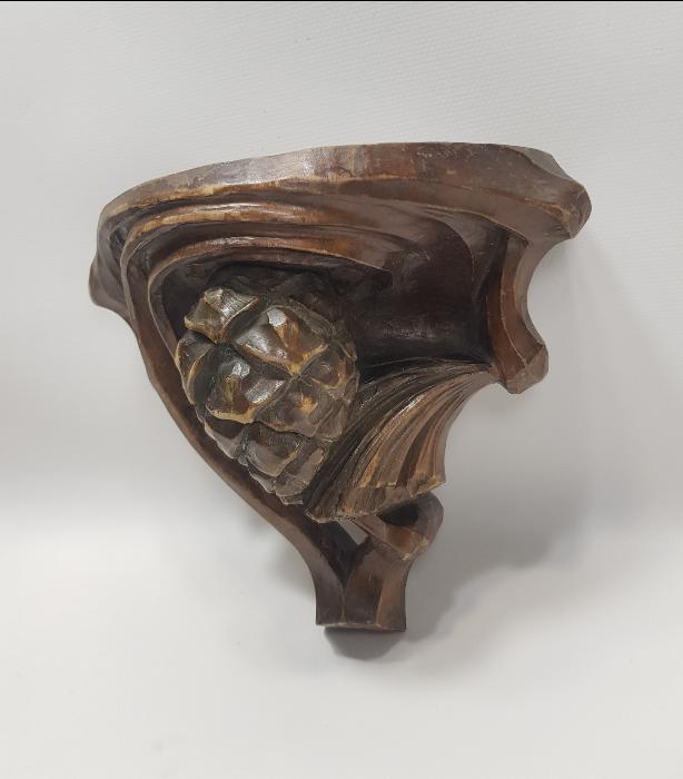 OSMANLI DÖNEMİ RUM İŞİ ÇAM KOZALAĞI DESENLİ AHŞAP İKONALIK