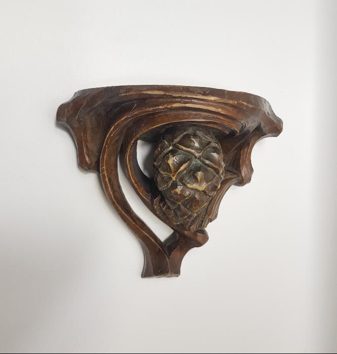 OSMANLI DÖNEMİ RUM İŞİ ÇAM KOZALAĞI DESENLİ AHŞAP İKONALIK