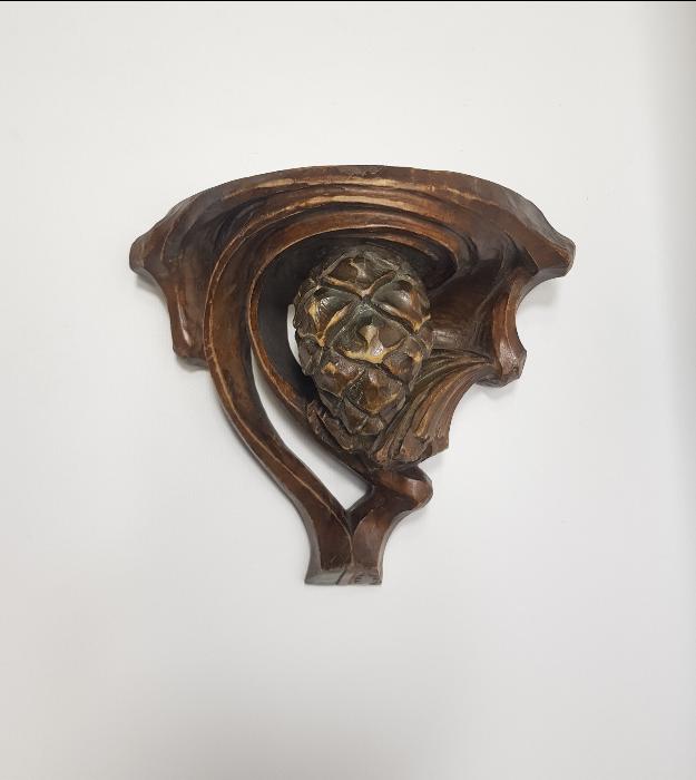 OSMANLI DÖNEMİ RUM İŞİ ÇAM KOZALAĞI DESENLİ AHŞAP İKONALIK