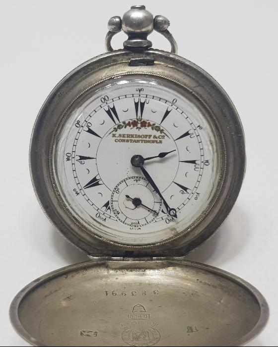 OSMANLI DÖNEMİ SERKİSOF CONSTANTINOPLE GÜMÜŞ CEP SAATİ 