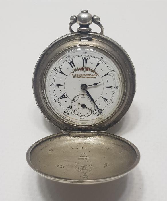 OSMANLI DÖNEMİ SERKİSOF CONSTANTINOPLE GÜMÜŞ CEP SAATİ 