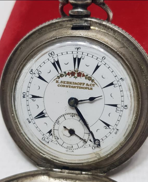 OSMANLI DÖNEMİ SERKİSOF CONSTANTINOPLE GÜMÜŞ CEP SAATİ 