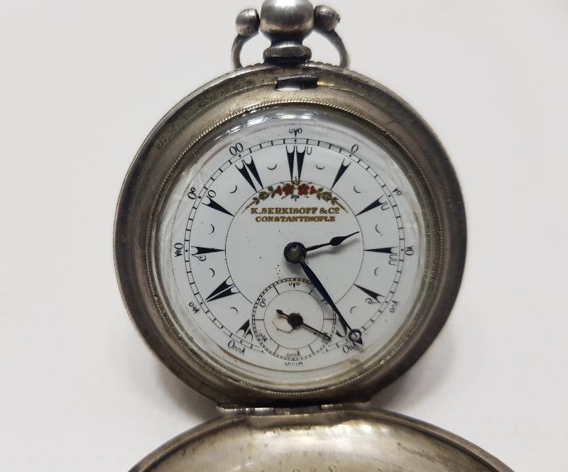 OSMANLI DÖNEMİ SERKİSOF CONSTANTINOPLE GÜMÜŞ CEP SAATİ 